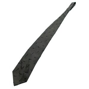 Echo by Hand Mens Tie Gray With‎ Blue Embroidered